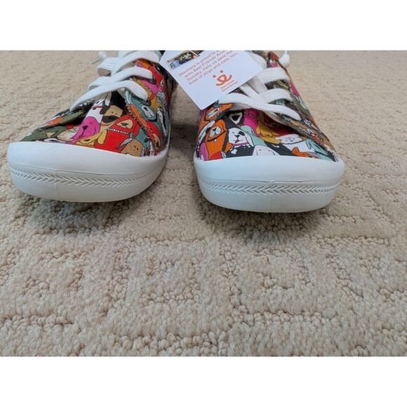 NWT Skechers Bob's For Dogs Shoes Women Size 10 Allover Dog Print Lace Up 31965 - Picture 4 of 8